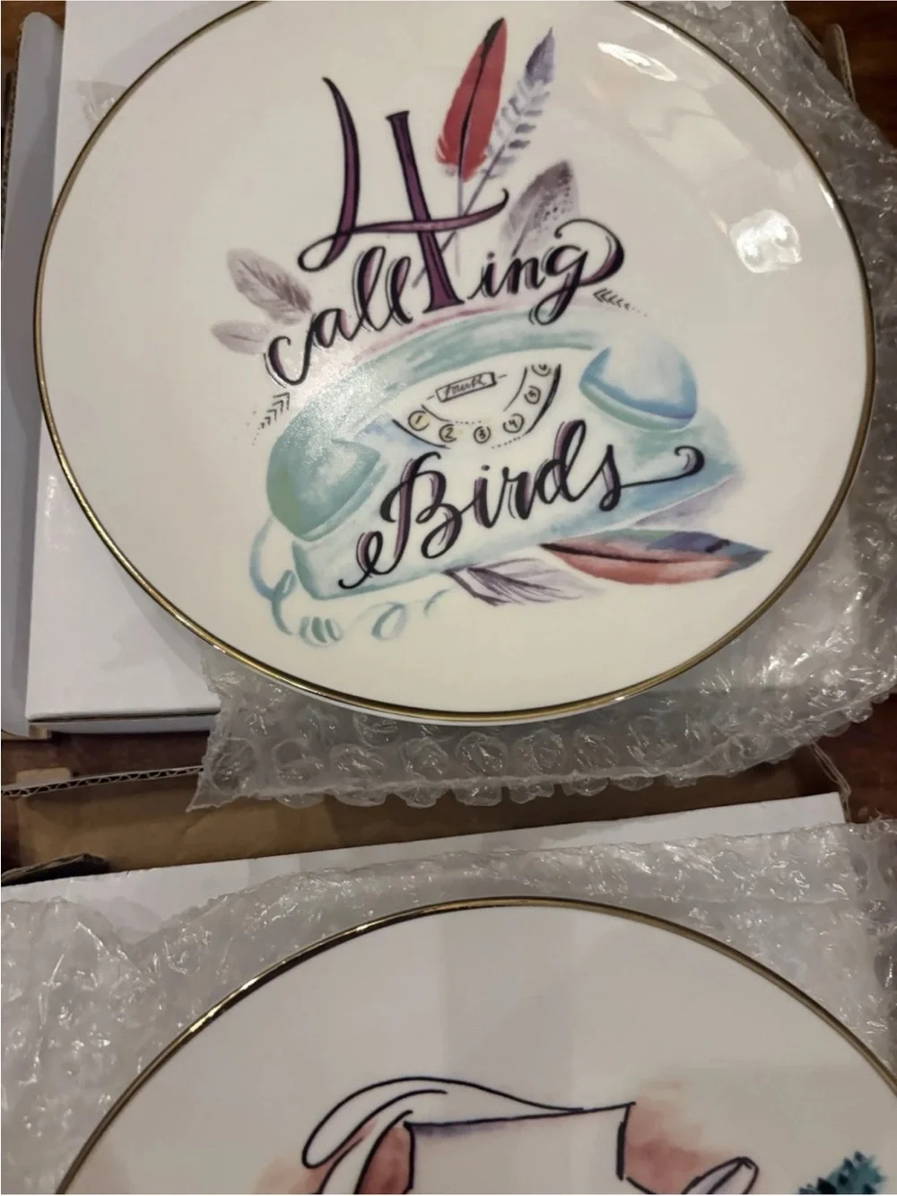 Mary & Martha 12 Days of Christmas Dessert Plates Complete Set of 12 NIB